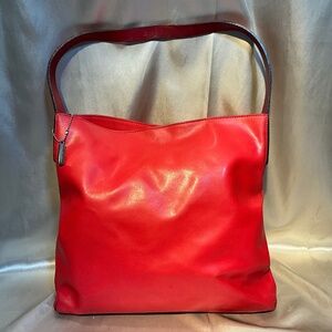 Fransesco Biasia  red split leather shoulder  bag.  H3Ac